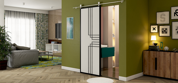 sliding bathroom door installation in McFarland